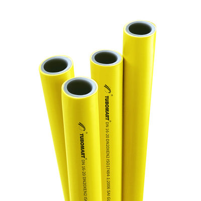 OEM TUBOMART PEX-AL-PEX पीला पाइप उच्च सुरक्षा गैस सिस्टम के लिए मल्टीलेयर एल्यूमिनियम पाइप