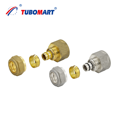 Tubomart OEM थ्रेड स्क्रू पीतल फिटिंग्स मल्टीलेयर पीईएक्स अल पीईएक्स पाइप के लिए पानी गैस संपीड़न फिटिंग्स पाइपलाइन के लिए