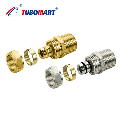 गैस/जल प्रणाली पीएक्स अल पीएक्स संपीड़न पाइपलाइन फिटिंग टिकाऊ संपीड़न पीतल संघ फिटिंग लंबे जीवनकाल के साथ