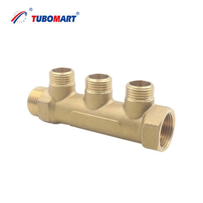 पीतल फिटिंग के साथ लचीला पेक्स मैनिफोल्ड रेडिएंट हीटिंग और पाइपलाइन सिस्टम में सेवा प्रदान करना लीक मुक्त संचालन सुनिश्चित करना